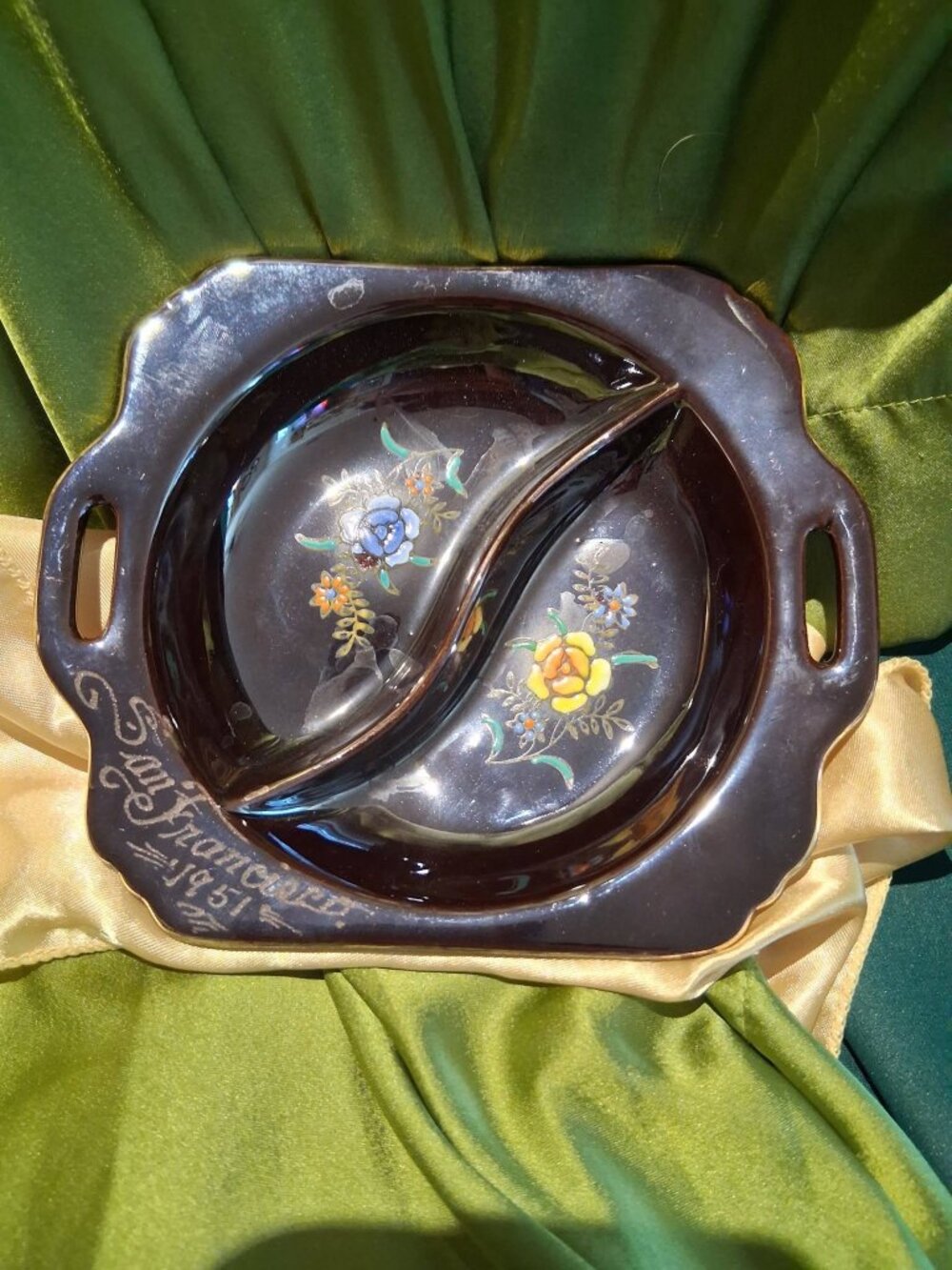 Vintage Inarco San Francisco 1951 Divided Ceramic Dish Souvenir Bowl